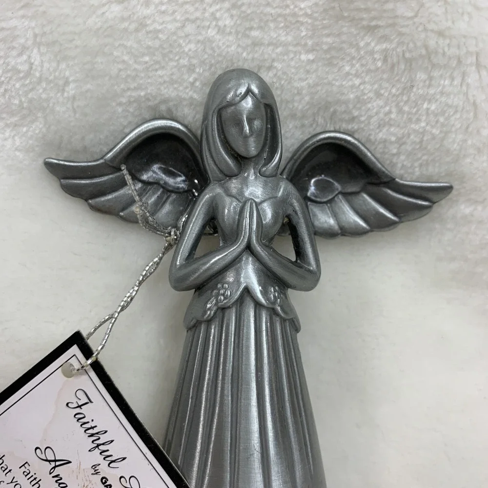Faithful Angels by GANZ Angel Of Faith Pewter 3.5 in tall Shelf Sitter Ornament - Picture 2 of 12
